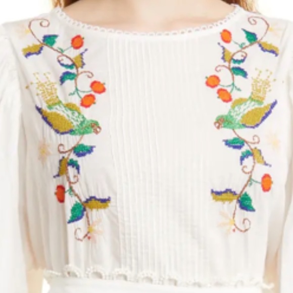NWT $195 FARM RIO Pitanga Embroidered Blouse in size Large! - Picture 7 of 10